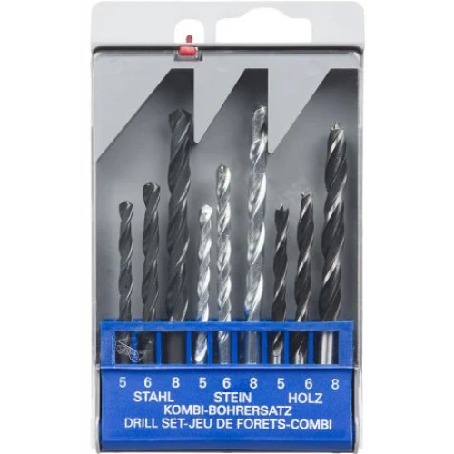 9pc HSS,Masonry,Wood Drill Set